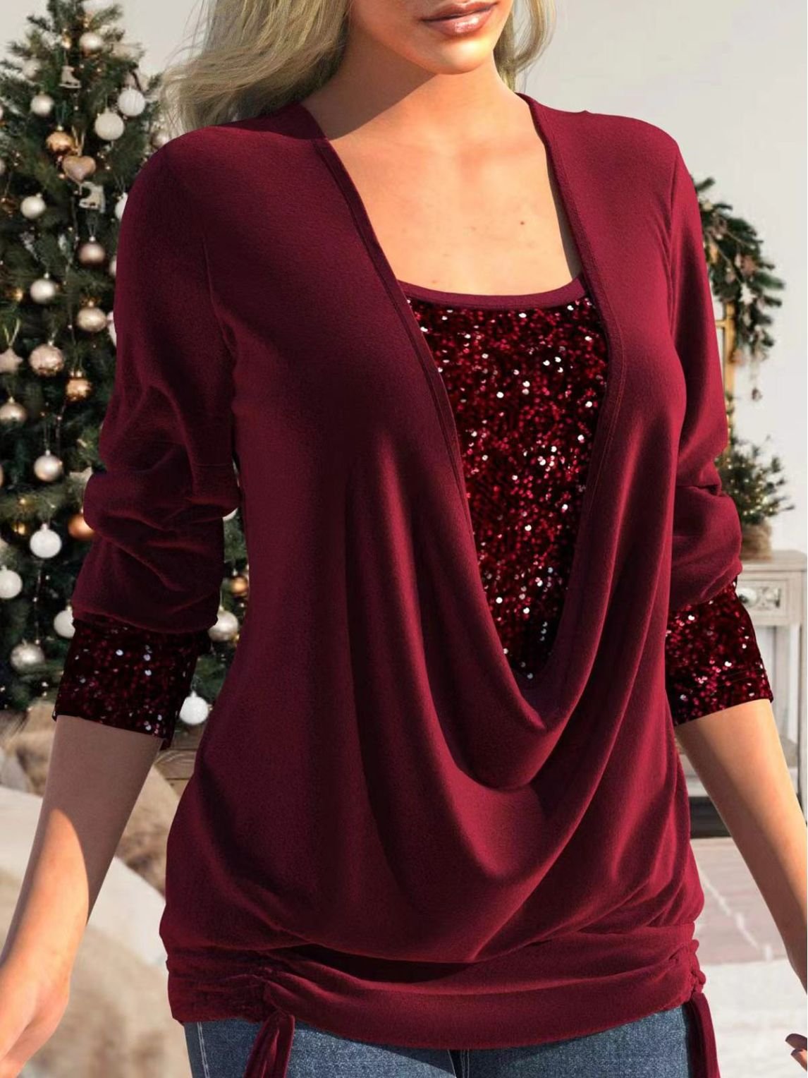 Damen-Glitzer-Top mit elegantem Design für Partys – Luna