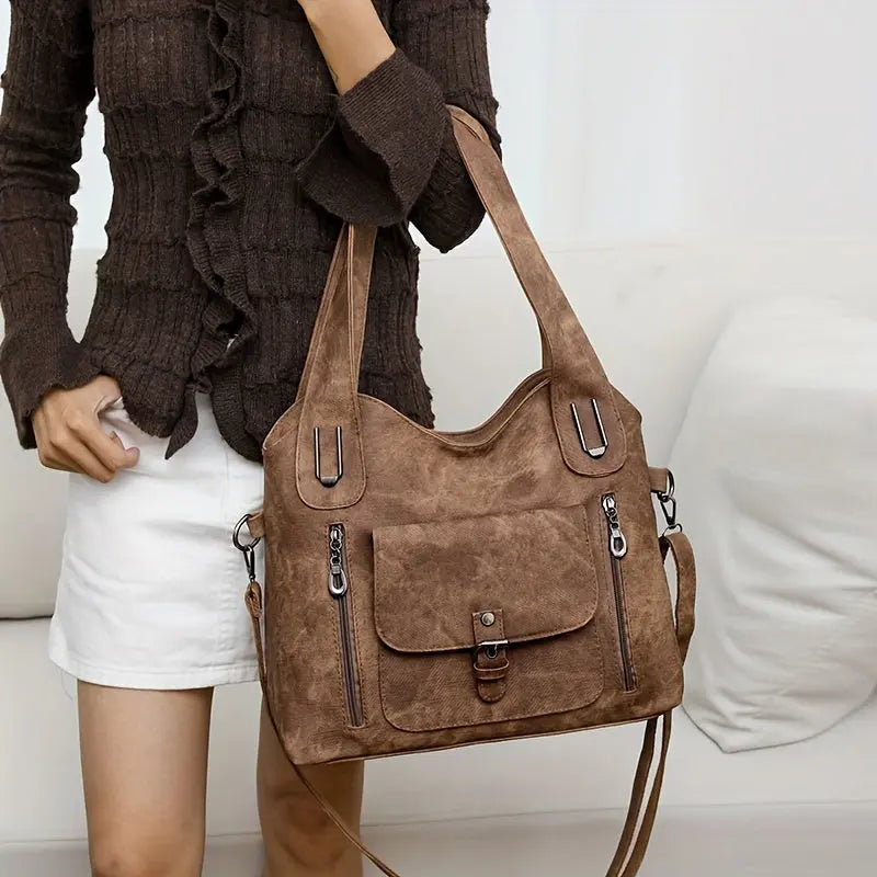 Ingrids Vintage-Charme | Kunstleder-Schultertasche