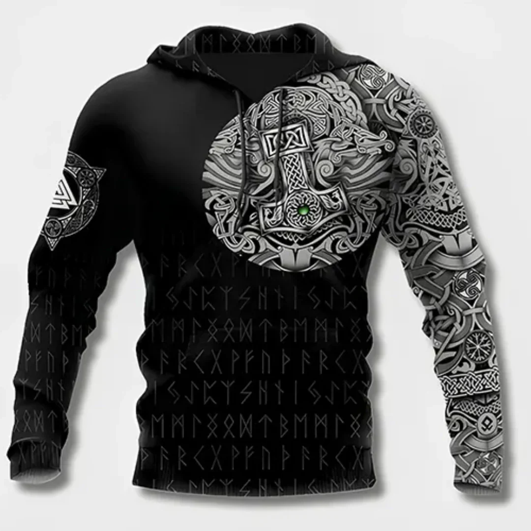 Ezrar | Herren Grafik Kapuzenpulli | Warme