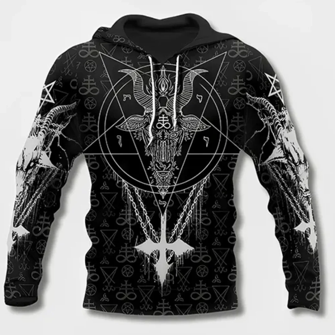 Ezrar | Herren Grafik Kapuzenpulli | Warme