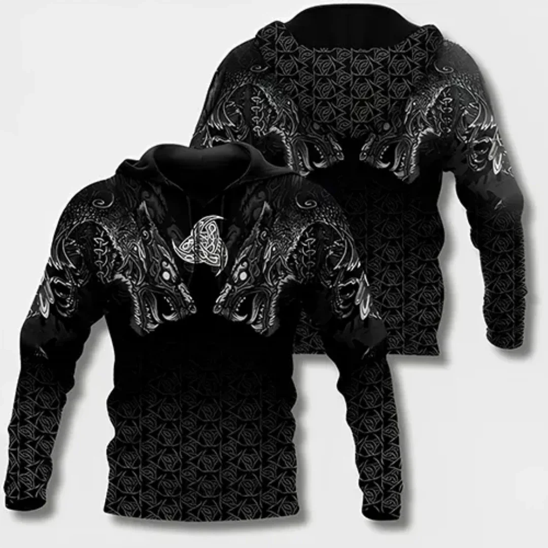 Ezrar | Herren Grafik Kapuzenpulli | Warme