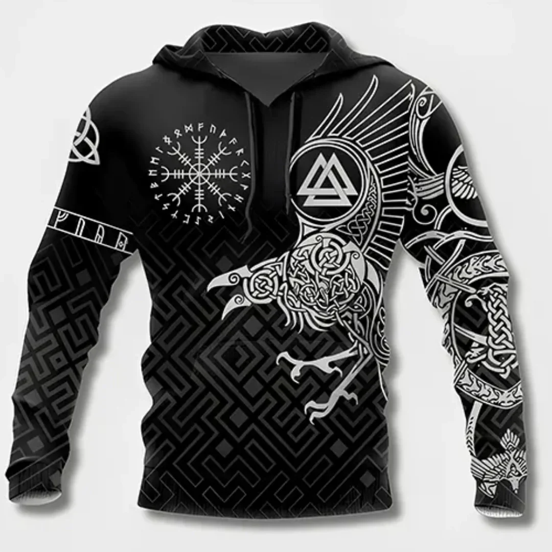 Ezrar | Herren Grafik Kapuzenpulli | Warme