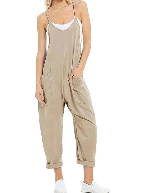 Irene - Schwarzer Sommer-Langjumpsuit