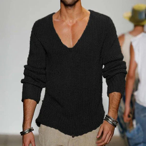 Herren Strickpullover V-Ausschnitt Klassisch Weich – Tobias