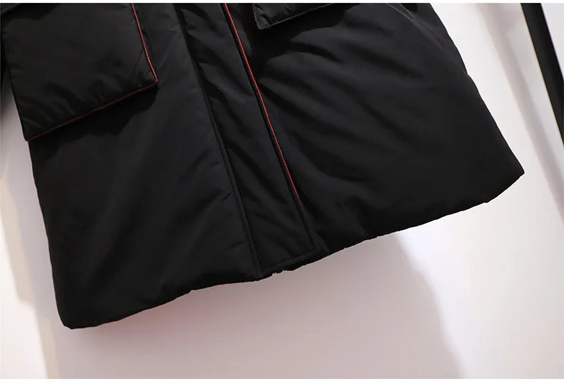 Lange wattierte Winterjacke mit Kapuze – Helena