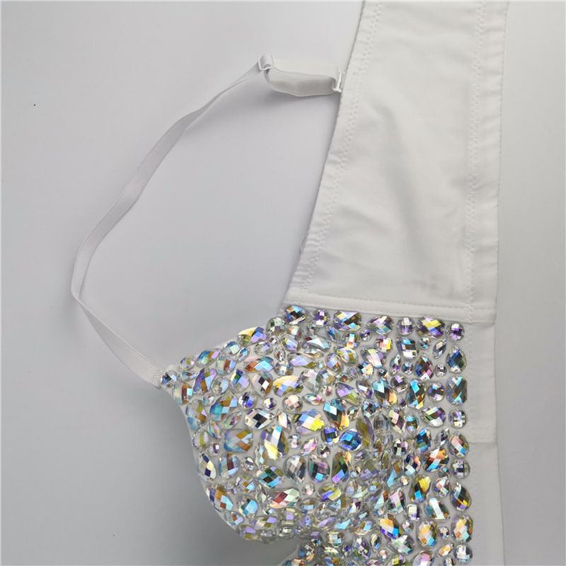 Damen-Glitzer-Top mit Diamanten für Partys & Festivals – Faye