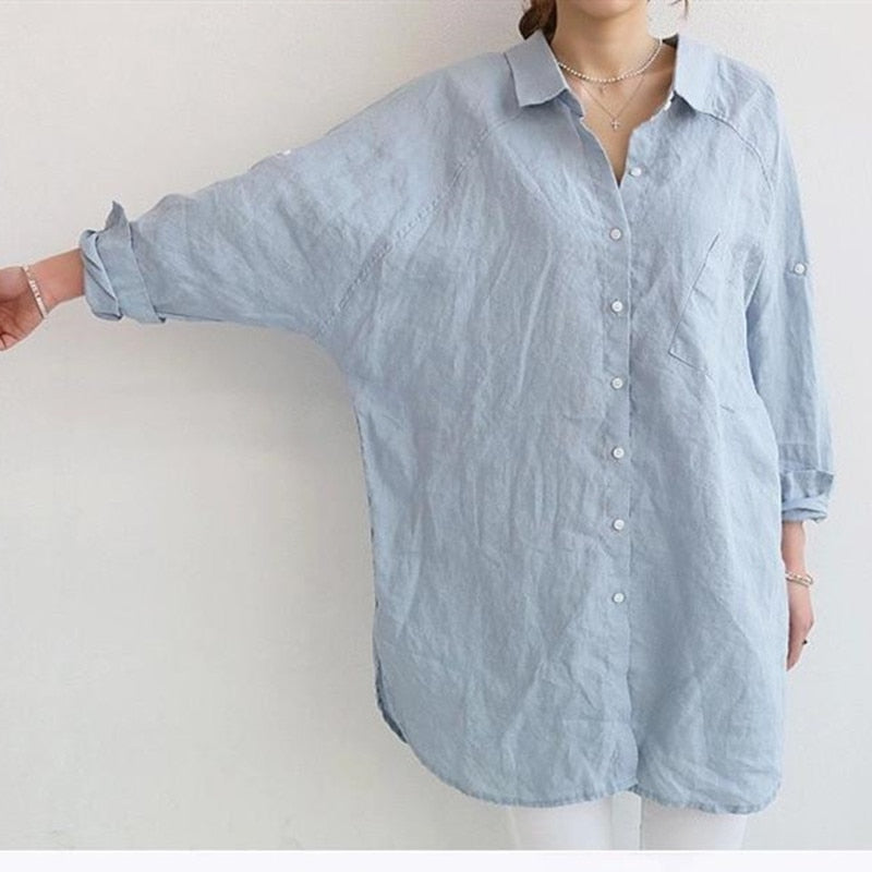 Oversize-Freizeithemd aus weichem Material – Lena