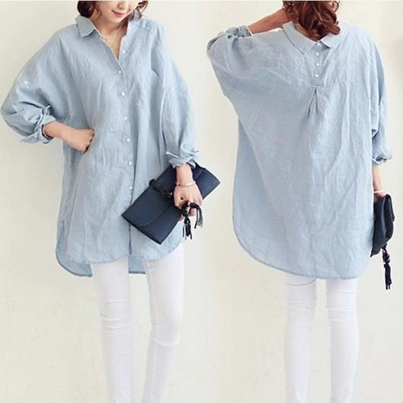 Oversize-Freizeithemd aus weichem Material – Lena