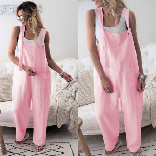 Claire - Schwarzer Baumwoll-Leinen Jumpsuit mit Taschen