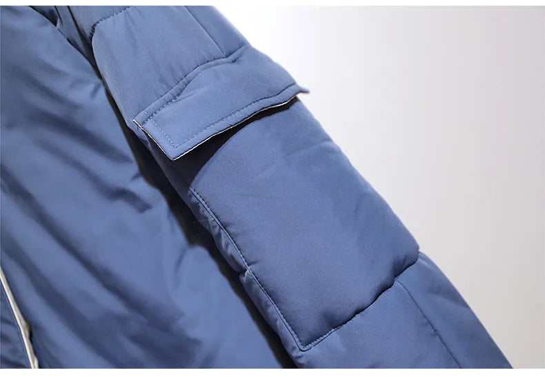 Lange wattierte Winterjacke mit Kapuze – Helena