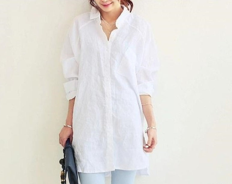 Oversize-Freizeithemd aus weichem Material – Lena