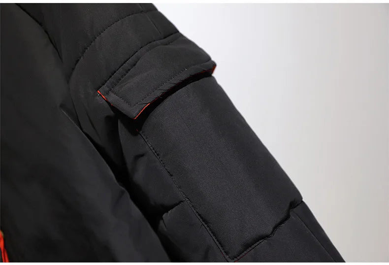 Lange wattierte Winterjacke mit Kapuze – Helena