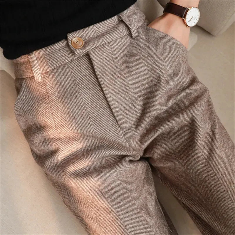 Aprikosenfarbene Wollhose - Mila