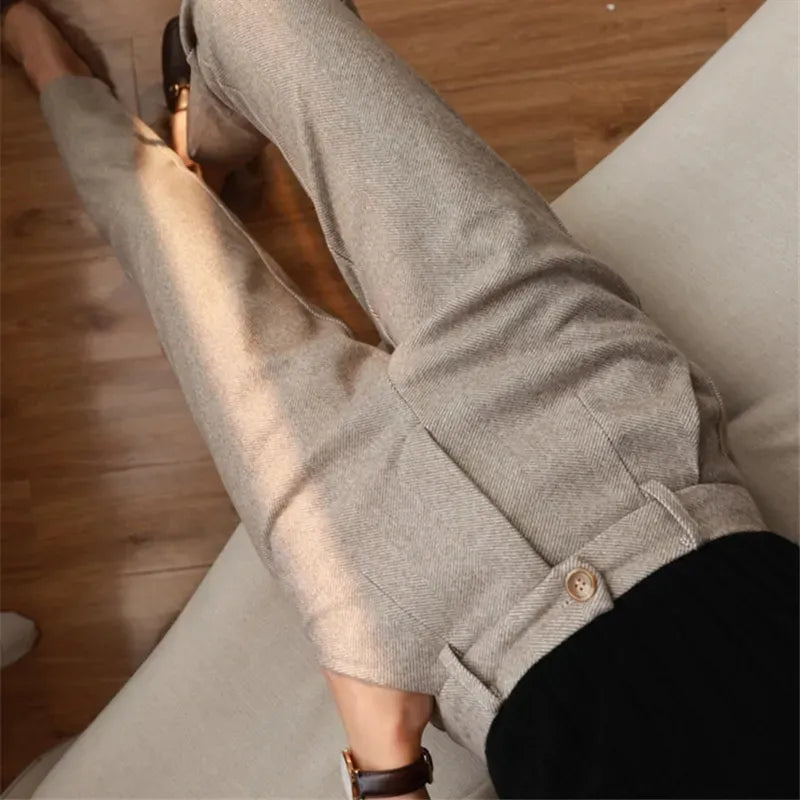 Aprikosenfarbene Wollhose - Mila