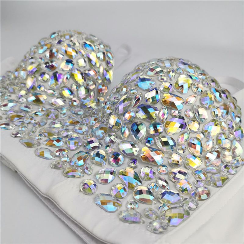 Damen-Glitzer-Top mit Diamanten für Partys & Festivals – Faye