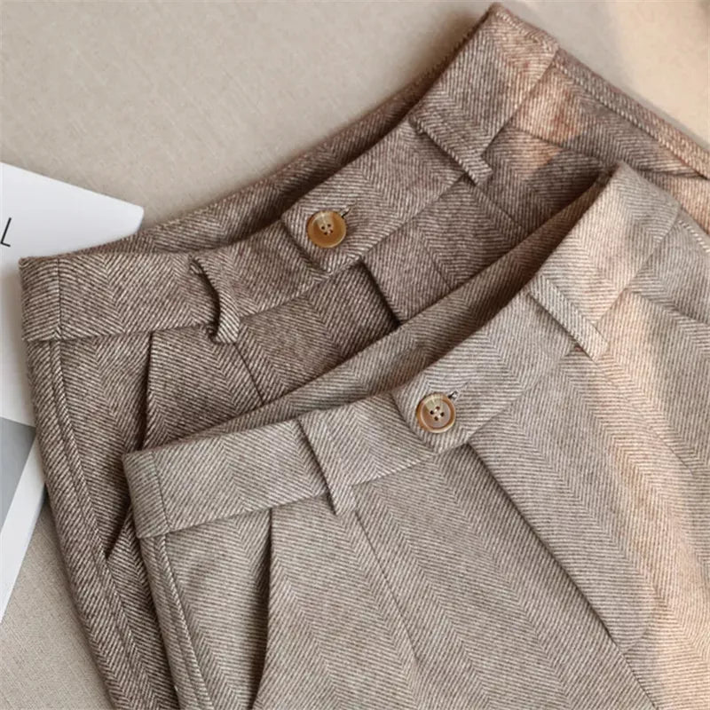 Aprikosenfarbene Wollhose - Mila