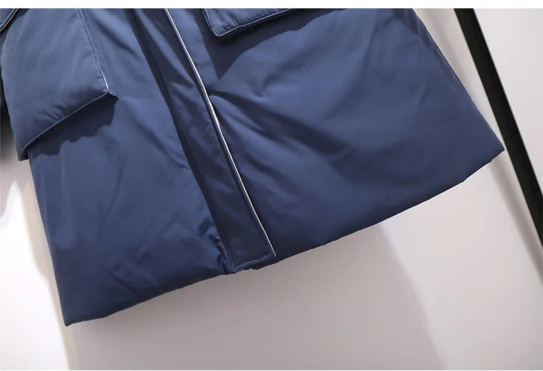 Lange wattierte Winterjacke mit Kapuze – Helena
