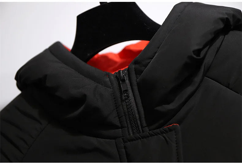 Lange wattierte Winterjacke mit Kapuze – Helena