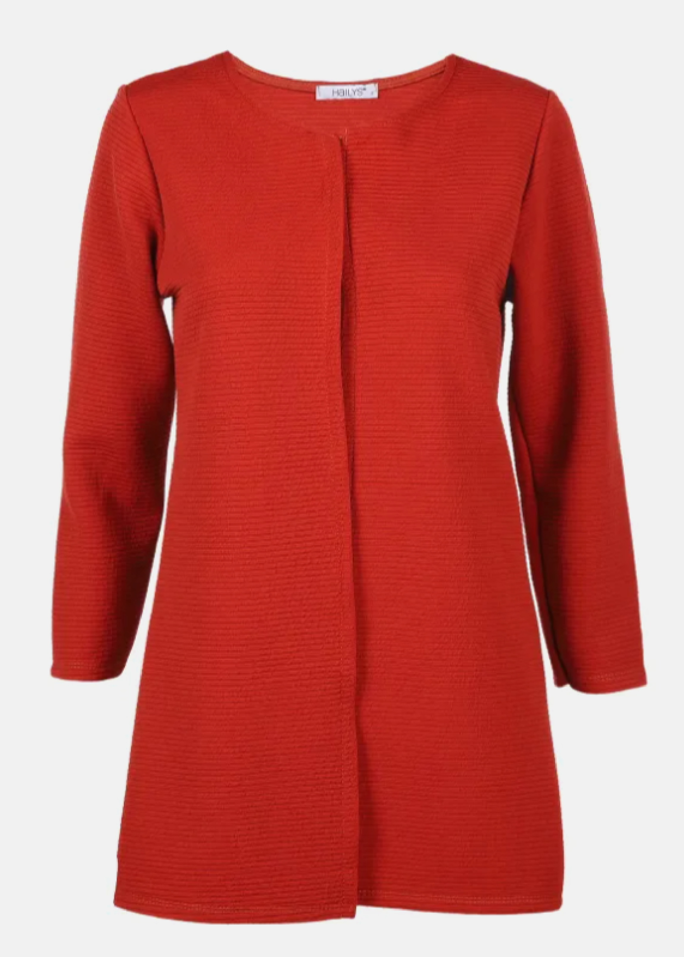 Feurige Rote Strickjacke ohne Verschluss