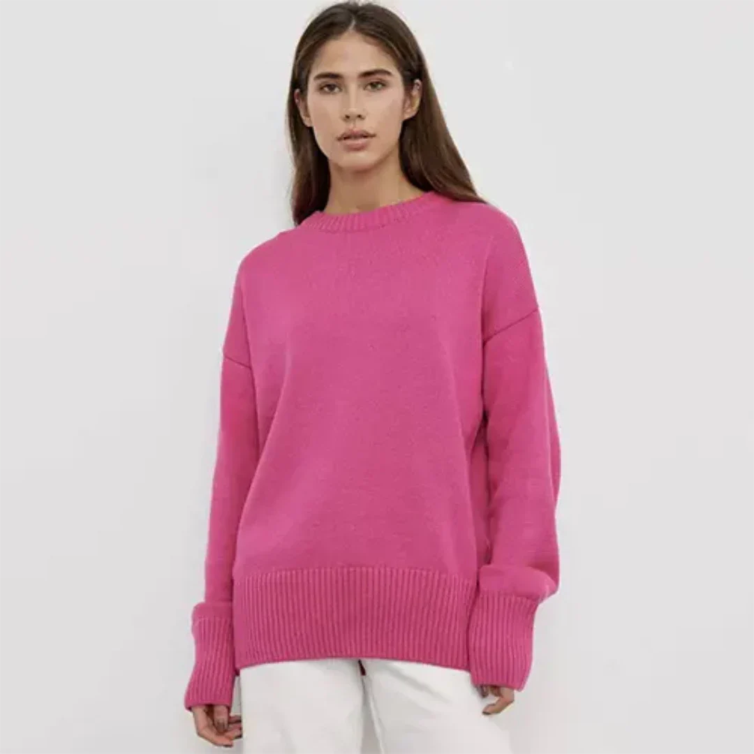 Isavina | Damen Winter Rundhalsausschnitt Pullover | Warme