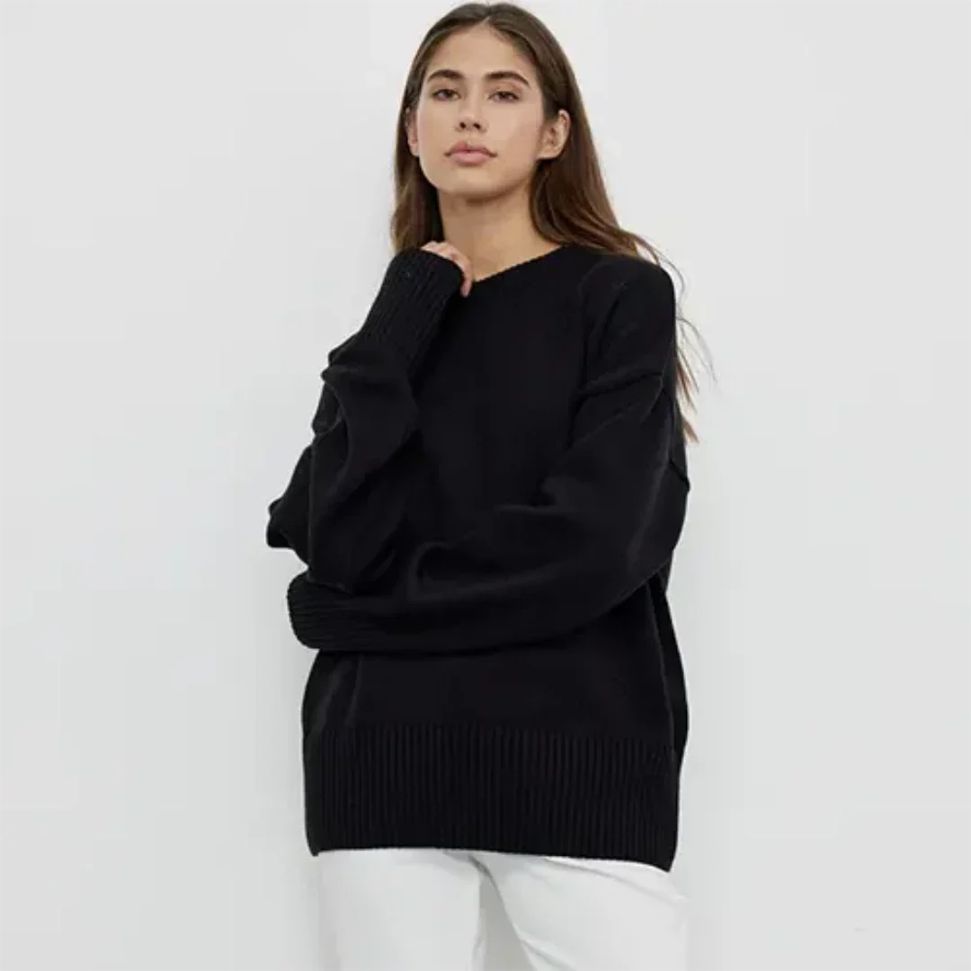 Isavina | Damen Winter Rundhalsausschnitt Pullover | Warme