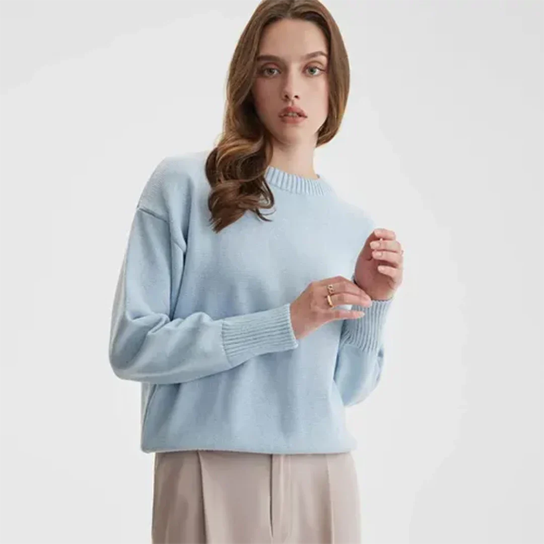 Isavina | Damen Winter Rundhalsausschnitt Pullover | Warme