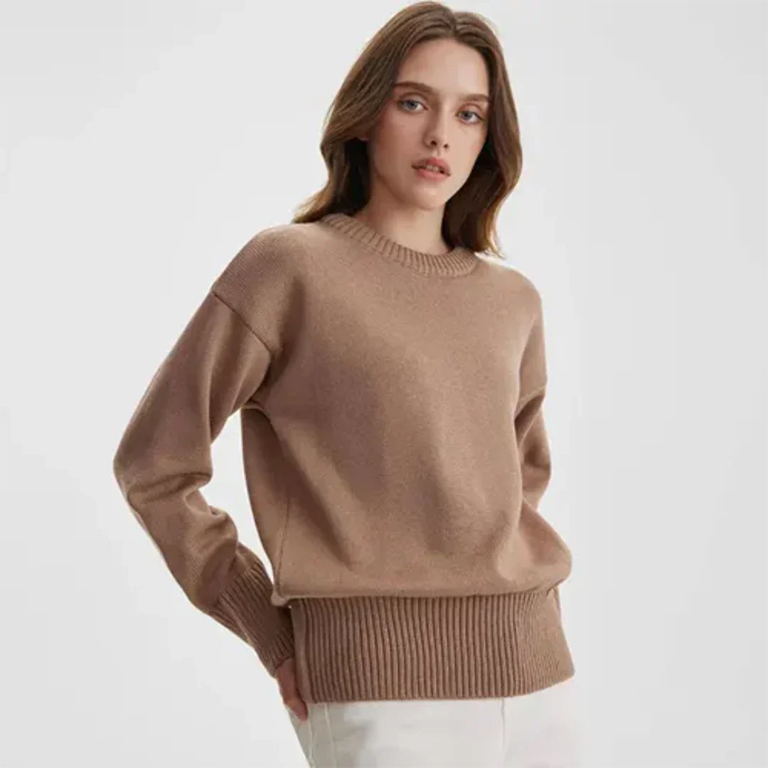 Isavina | Damen Winter Rundhalsausschnitt Pullover | Warme