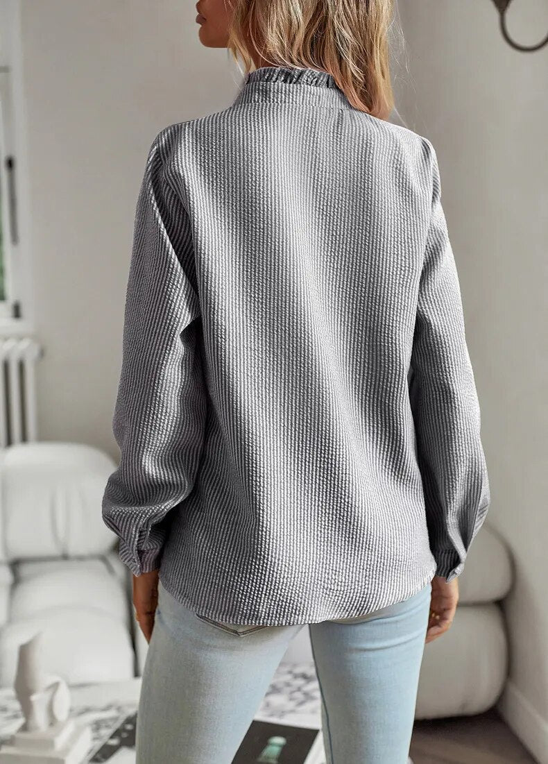 Langarm Bluse mit Kragen