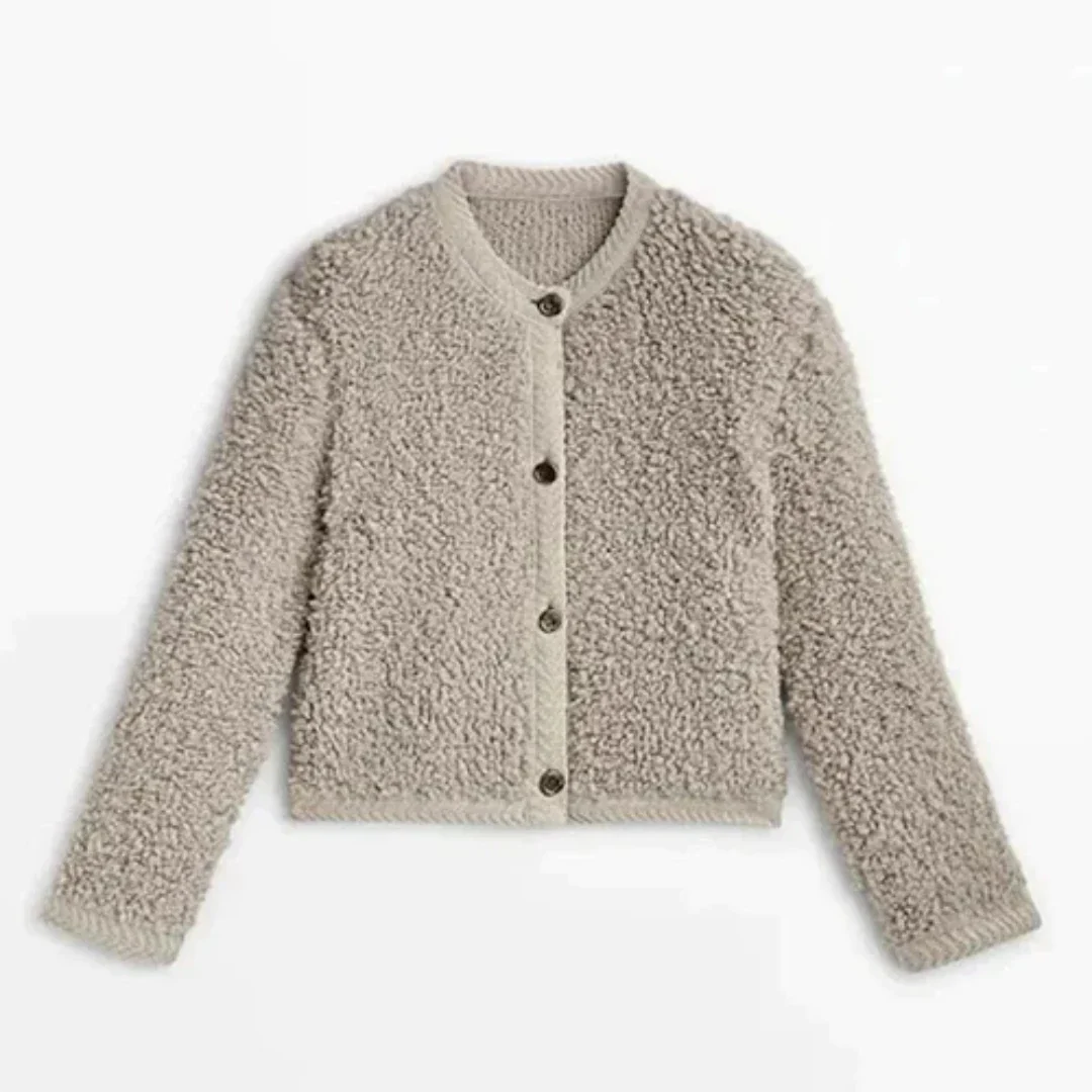 Julissane | Damen Knopf Daunen Strickjacke | Warme