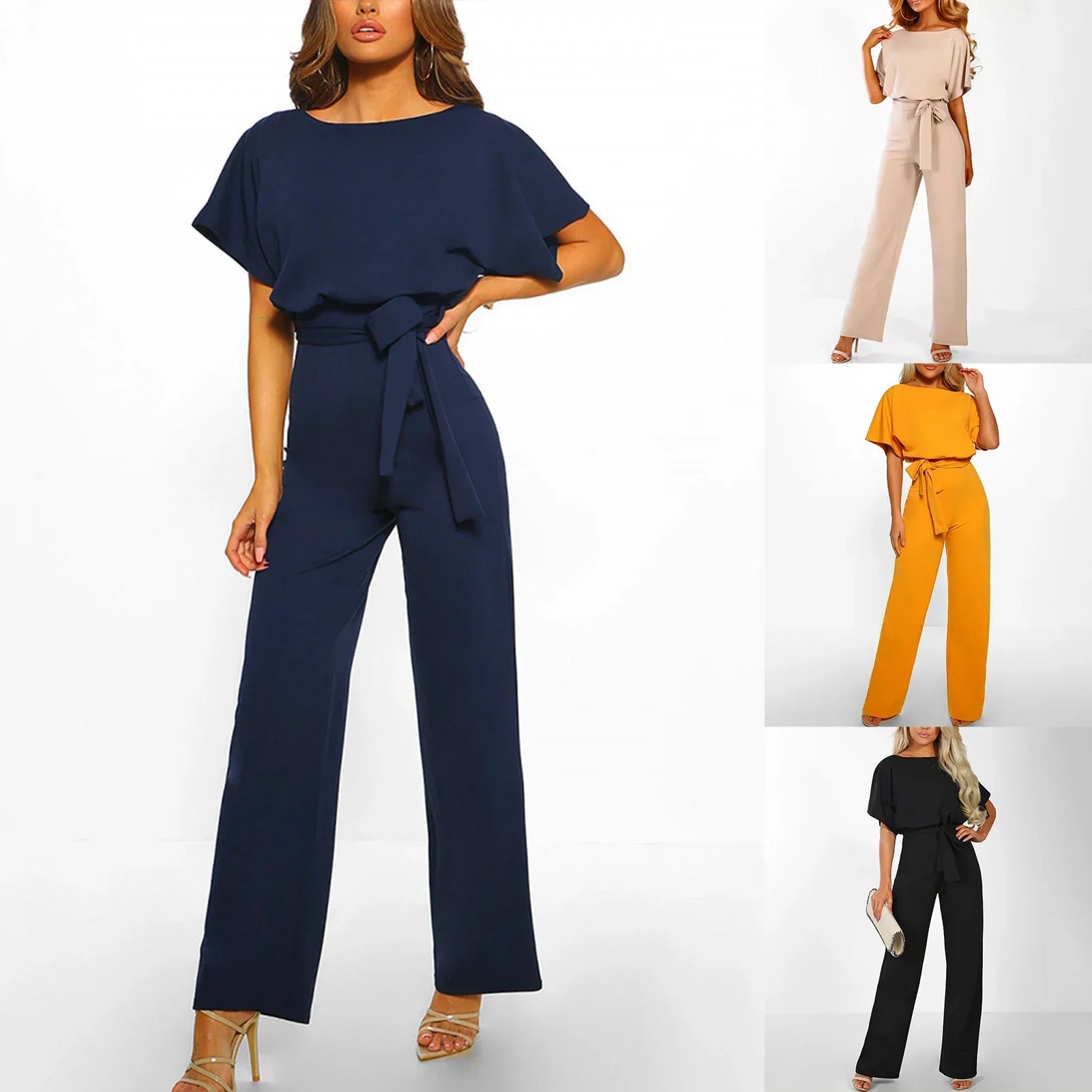 Vira - Eleganter Apricotfarbener Jumpsuit