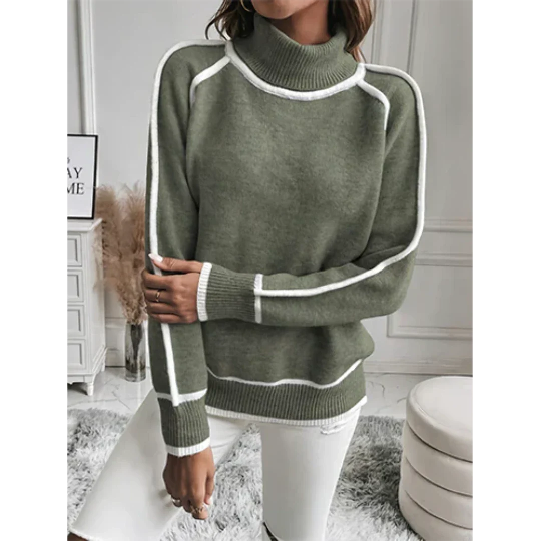 Karasey | Damen Langarm Warme Pullover | Rollkragen