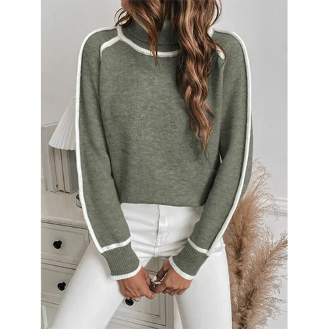 Karasey | Damen Langarm Warme Pullover | Rollkragen