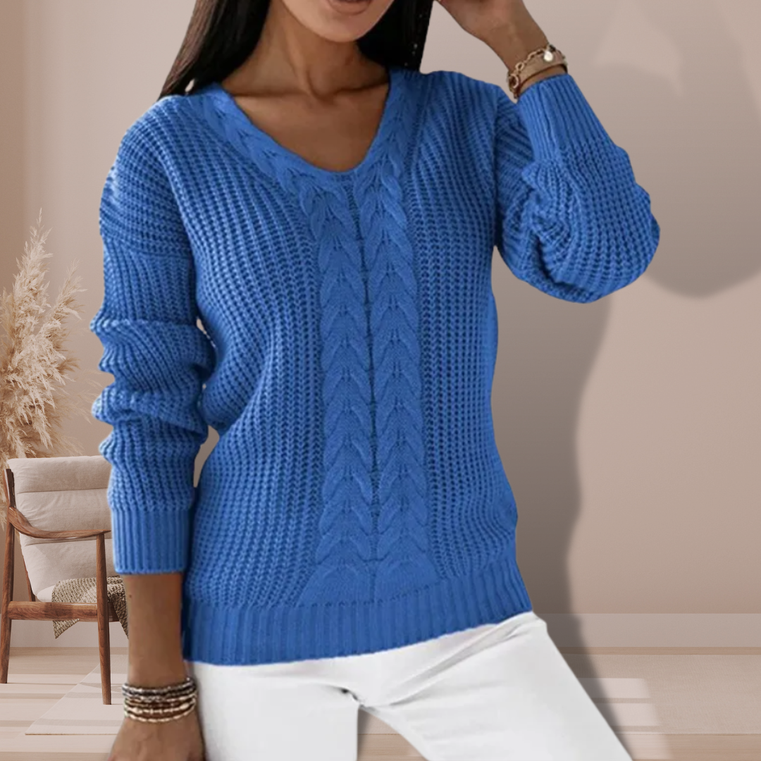 Winterpullover mit V-Ausschnitt für Frauen