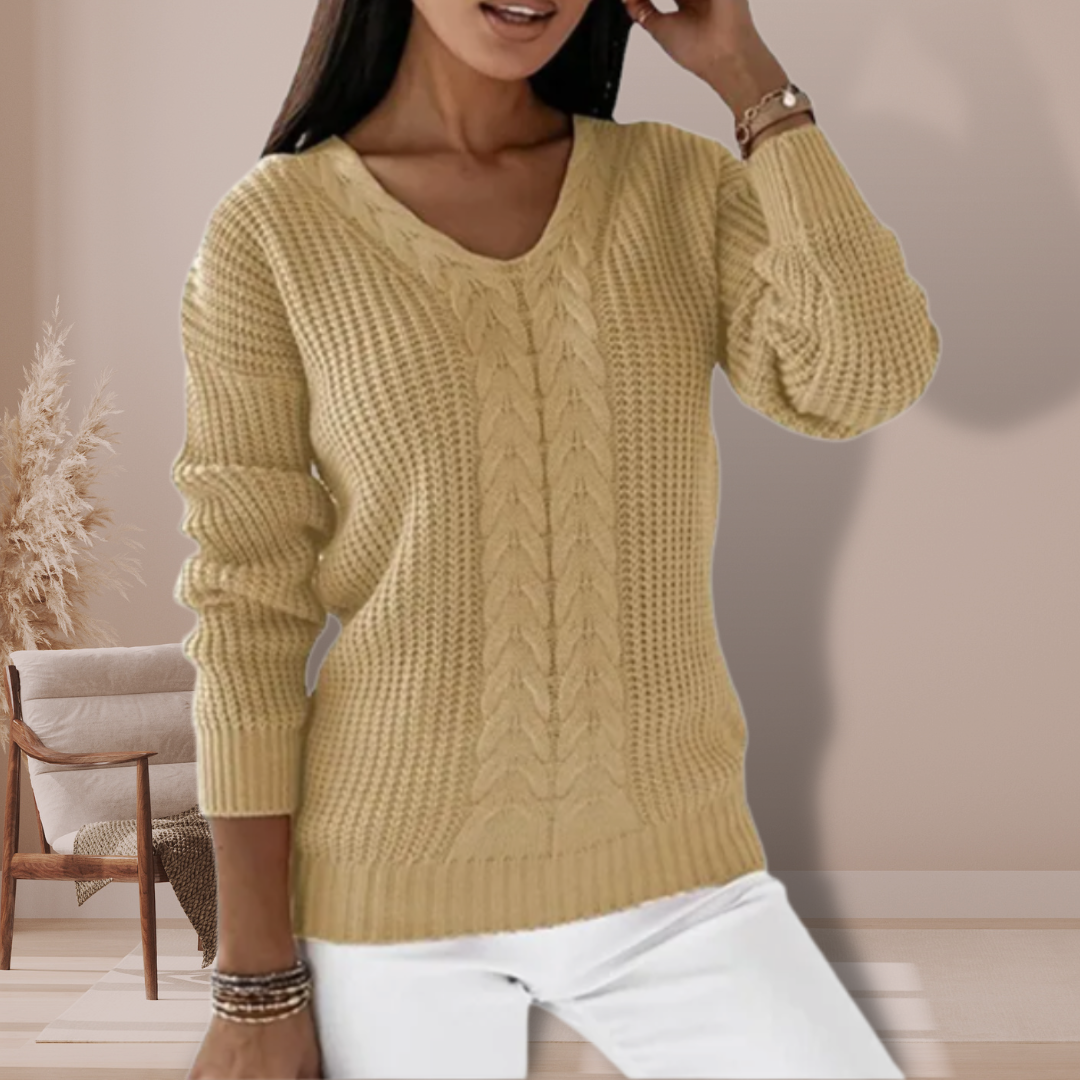 Winterpullover mit V-Ausschnitt für Frauen