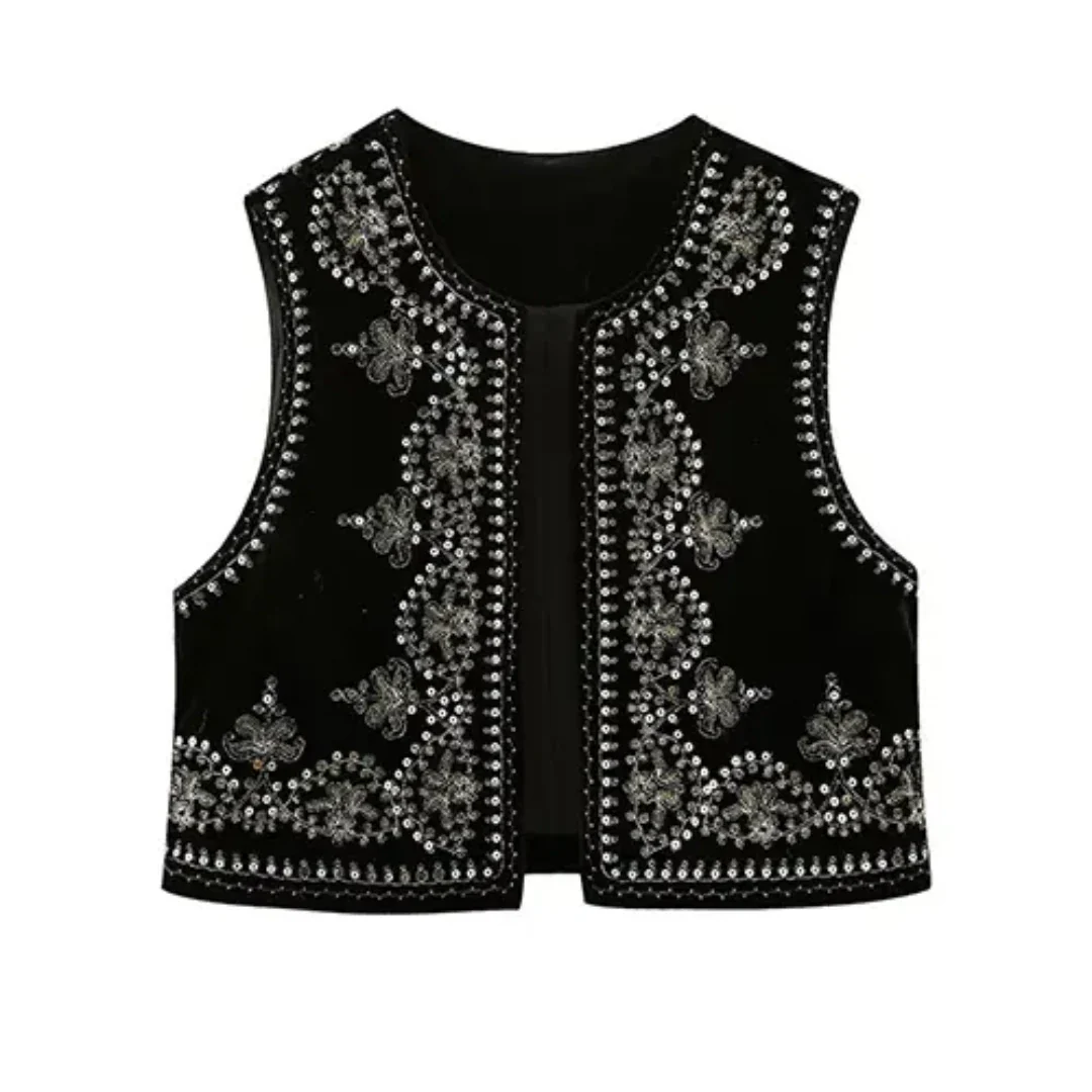 Marianain | Damen Elegante Weste | Bestickt