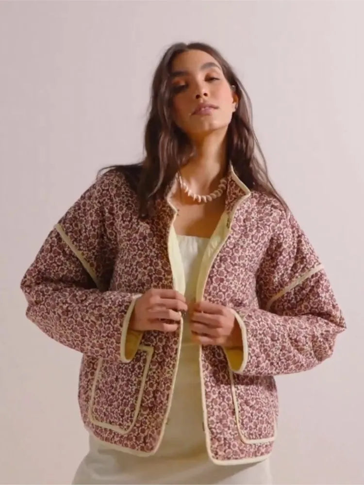 Vintage Jacke mit Blumendruck