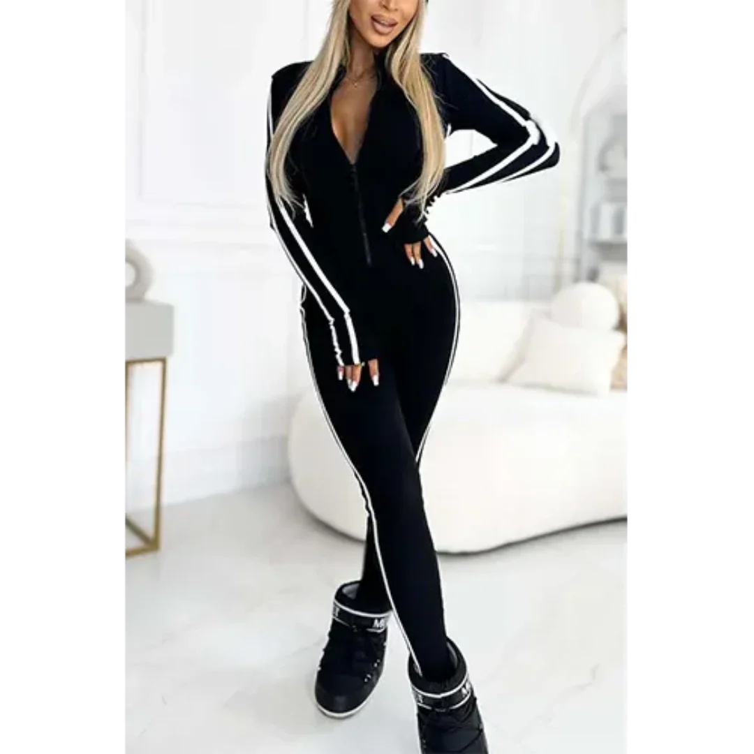 Morina | Damen Reißverschluss Jumpsuit | Schlanke Passform