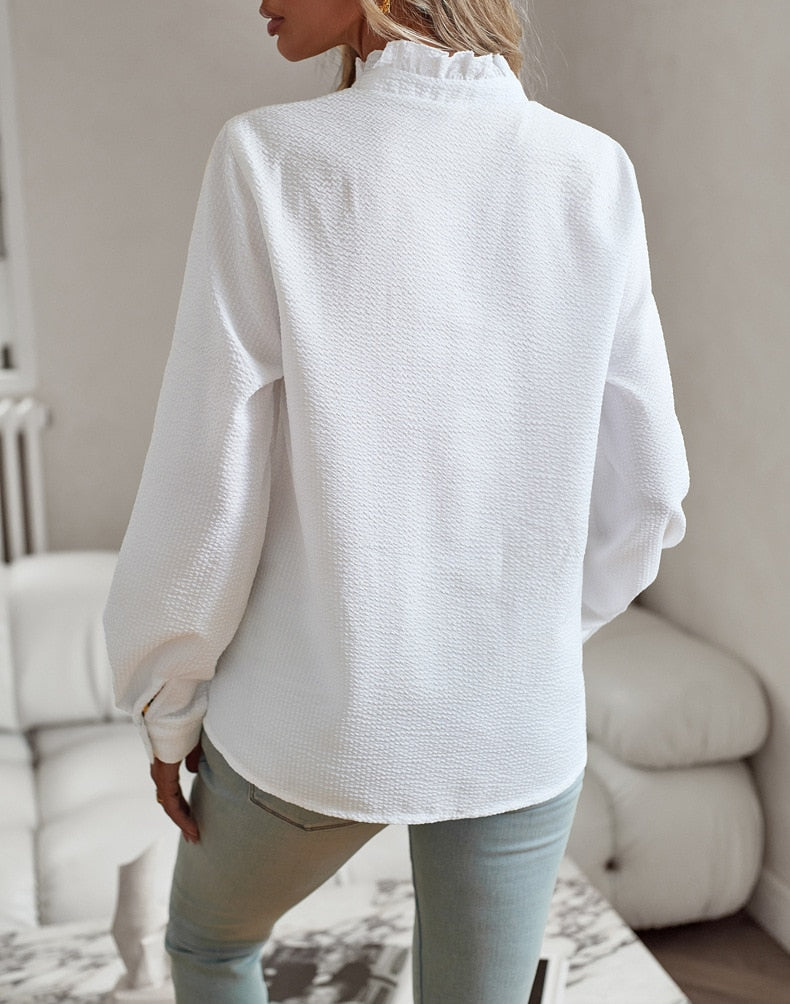 Langarm Bluse mit Kragen