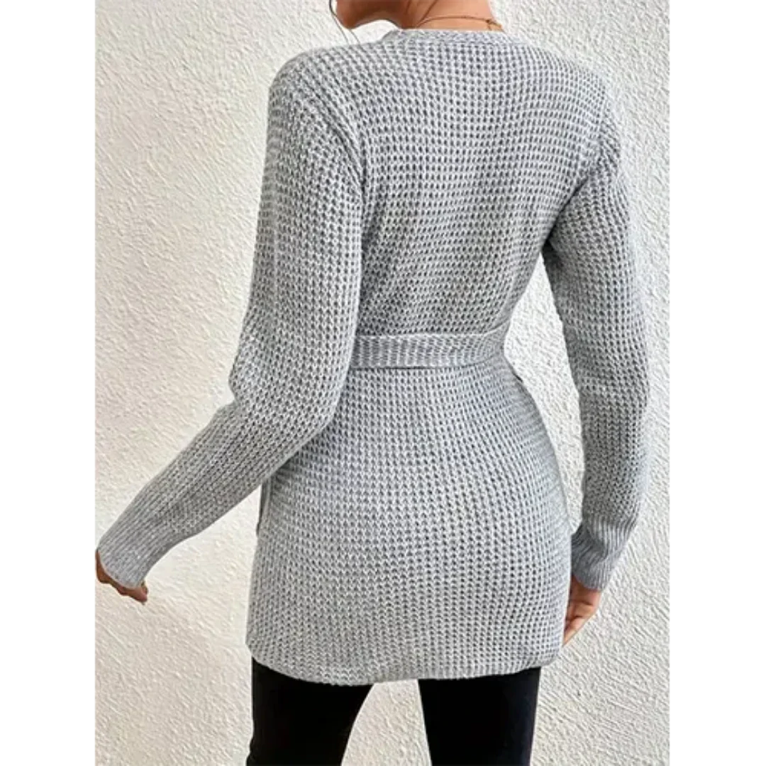Natasa | Damen Wickel Strickjacke | V-Ausschnitt