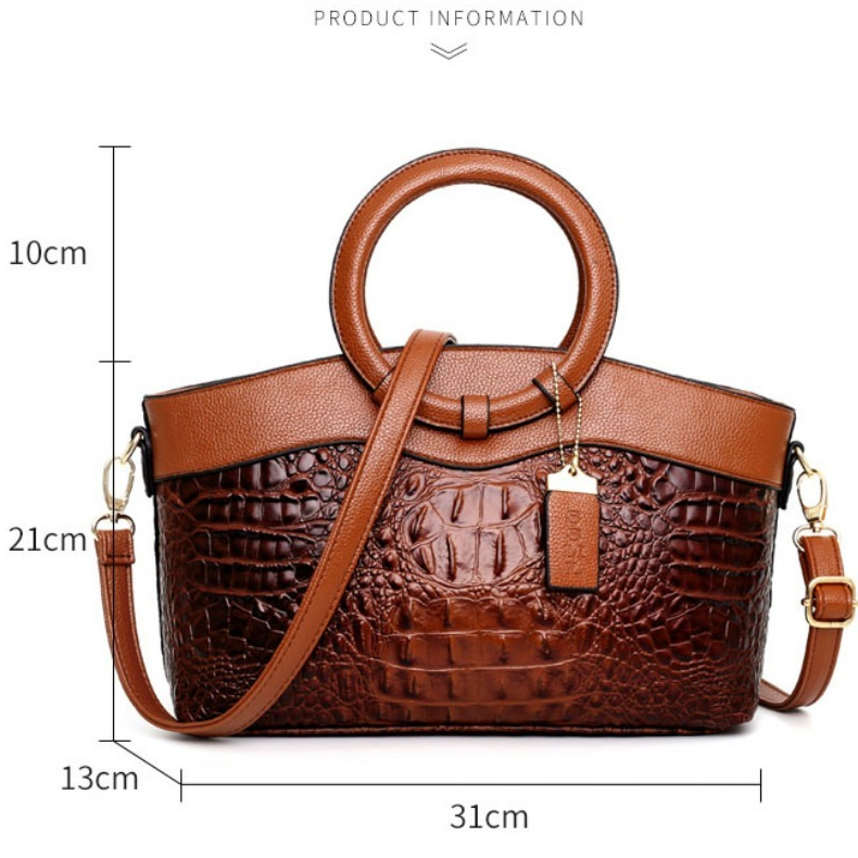 Hanna™ - Stilvolle Krokodilledertasche mit handgefertigten Details