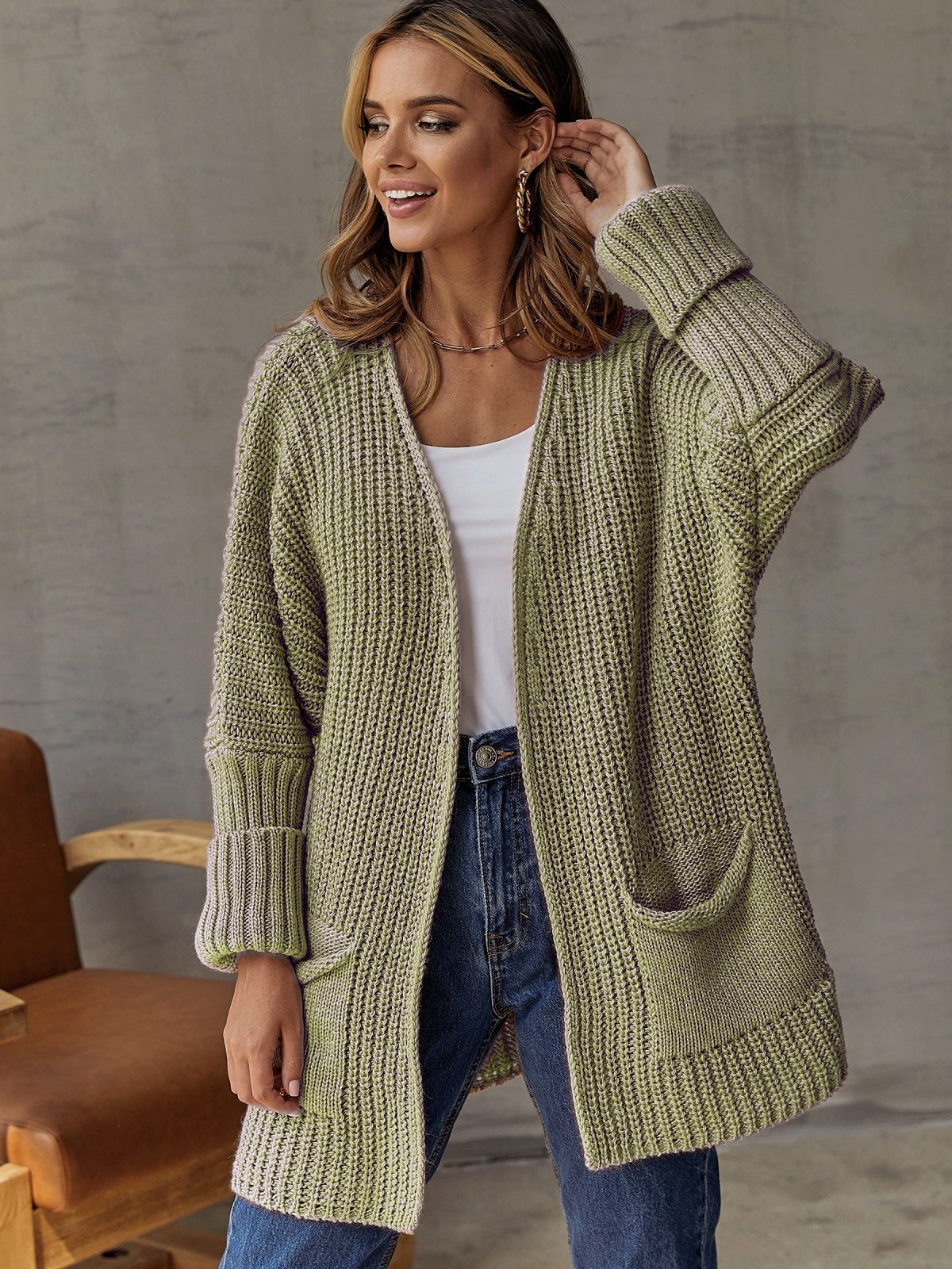 Gemütliche Strickjacke in Übergröße