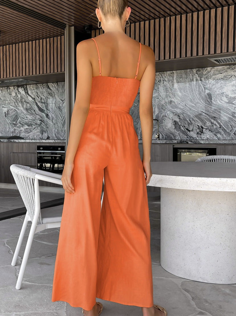 Jumpsuit mit Bändern in verkaufter Farbe