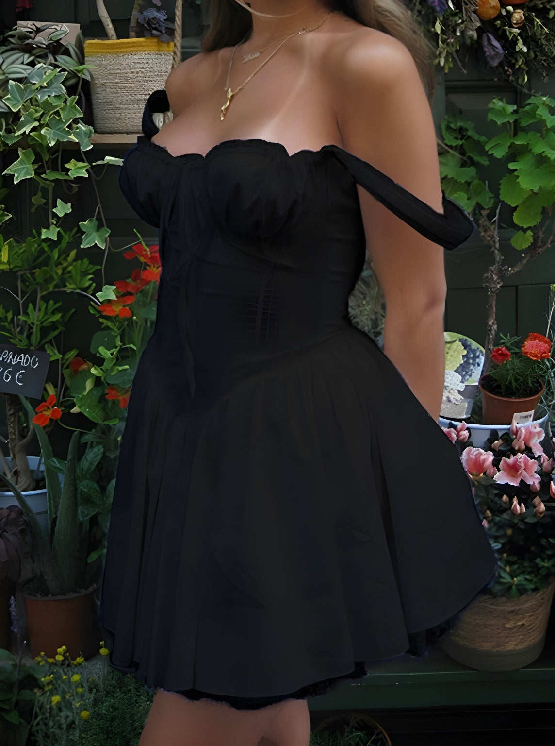 A-Linien-Kleid mit Vintage-Spitzenbesatz