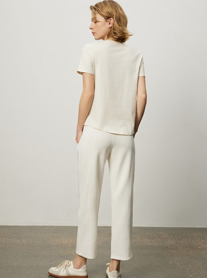 Atmungsaktive, gerade Hose mit elastischem Bund und Tasche