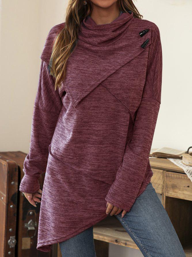 Asymmetrisches Shirt mit elegantem Wasserfallkragen - Liora