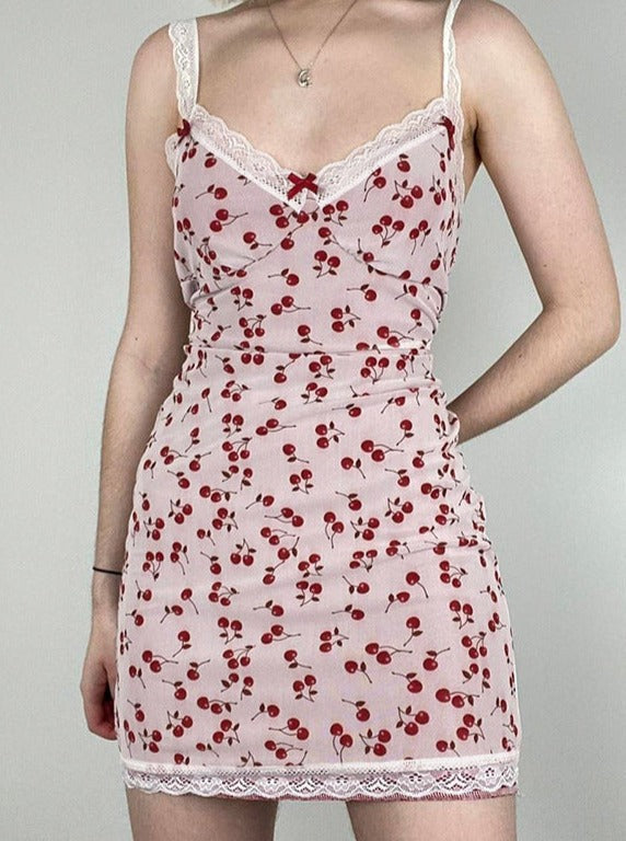 Elegantes, schmales Spitzenkleid mit V-Ausschnitt und Spaghettiträgern