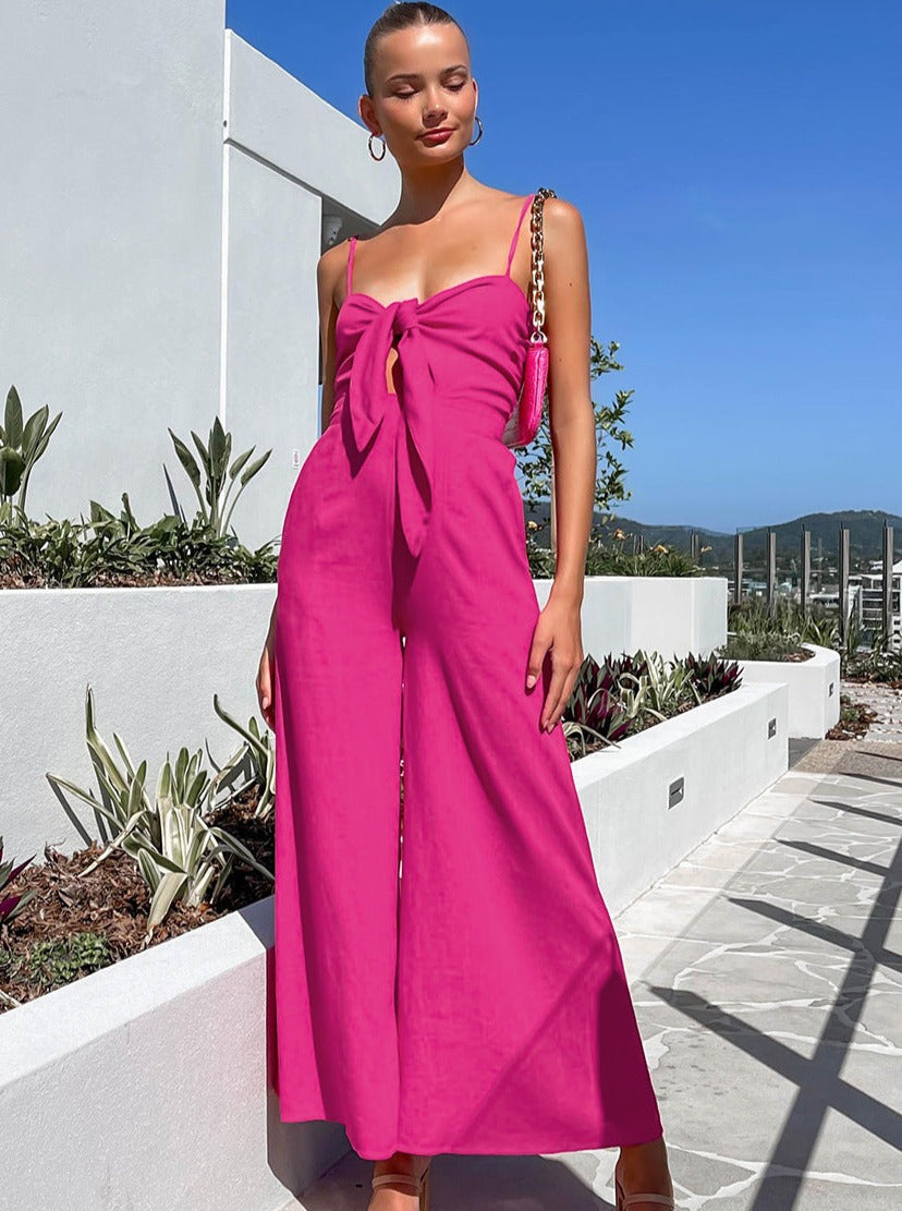Jumpsuit mit Bändern in verkaufter Farbe