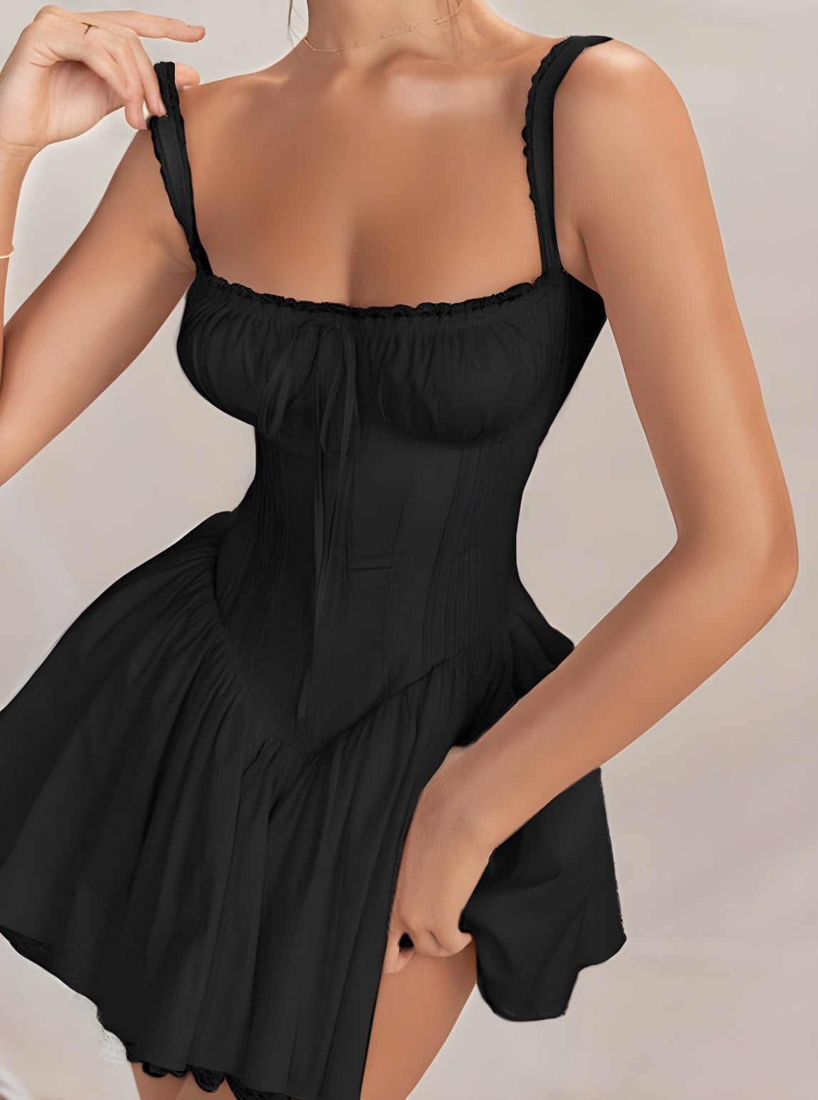 A-Linien-Kleid mit Vintage-Spitzenbesatz