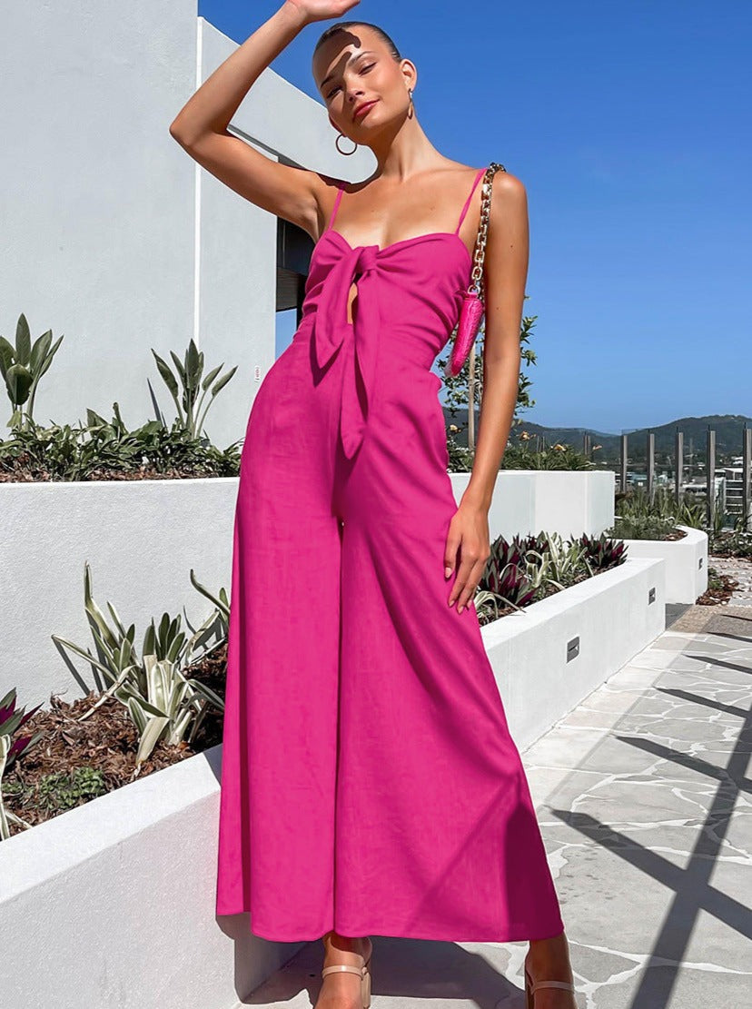 Jumpsuit mit Bändern in verkaufter Farbe