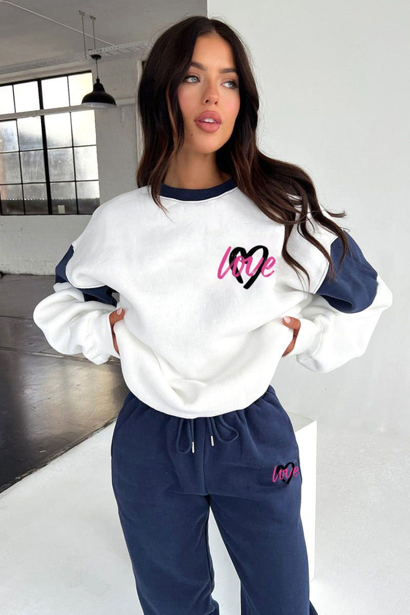 Set aus Sweatshirt und Jogginghose mit „Love“-Grafik für Damen